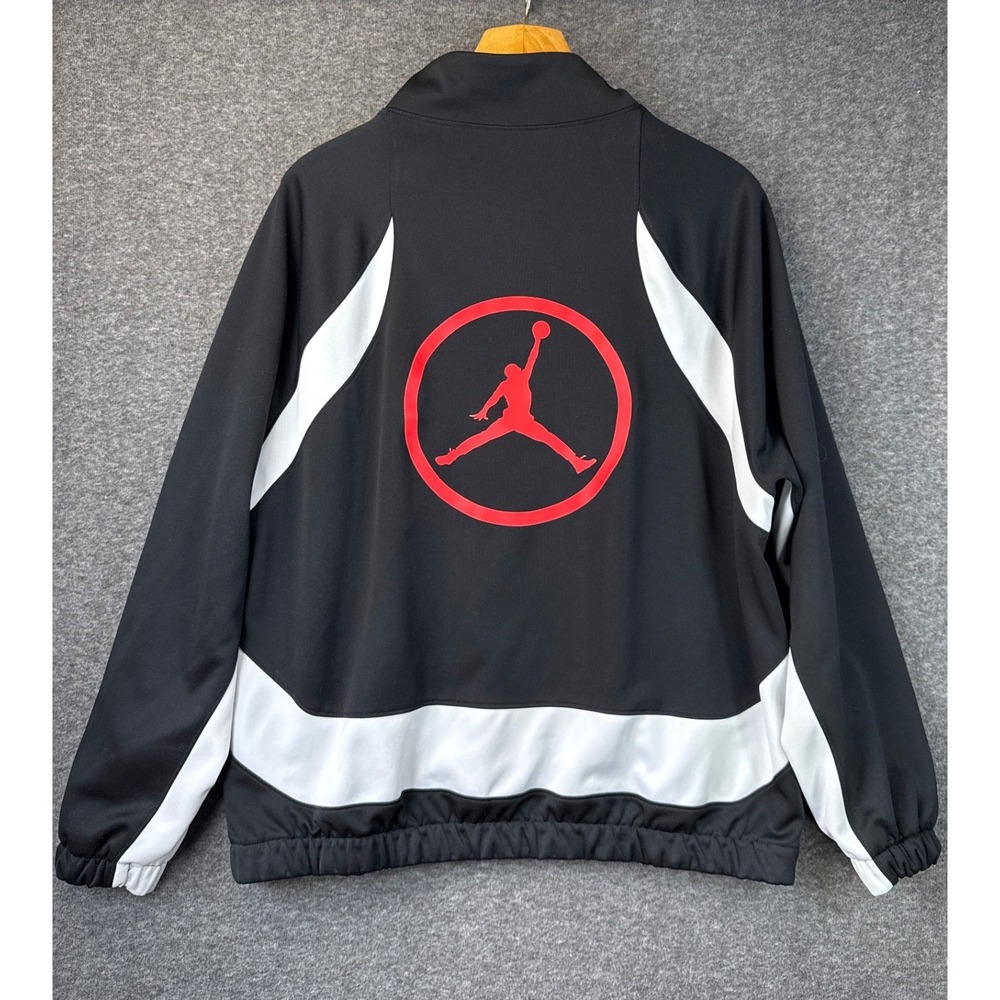 Jordan Jumpman Track Jacket Black White Red Full Zip Men XL Basketball Gym Stain